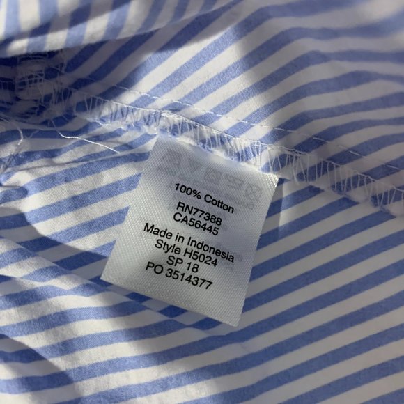 J. Crew Blue & White Striped Bow Tie Back Peplum Size Small - Picture 4 of 8